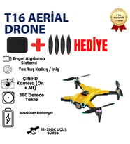 T16 Drone 4K Çift Kameralı Büyük Ekran Kumandalı WiFi FPV 360° Engel Algılama Katlanabilir Drone