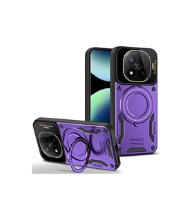Xiaomi Redmi Note 14 Pro 4g Kılıf Joy Lens Standlı Kapak - Mor
