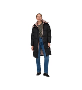Only Onlvilma Down Long Coat Cc Otw Kadın Günlük Mont 15294681-TAUPE-GRAY Siyah