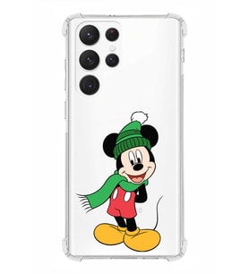 Samsung Galaxy S22 Ultra Uyumlu Köşe Korumalı Antişok  Kapak Mickey Mouse Tasarımlı Şeffaf  Kılıf