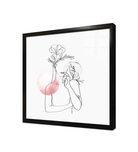 Tablosan Line Art Çerçeveli Cam Tablo