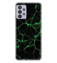 Kılıfland Samsung Galaxy A32 Kılıf Desenli Silikon Resimli Kapak Yeşil Şerit Mermer Kılıf 1320