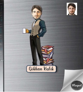 Kişiye Özel İşadamı Ahşap Magnet -1