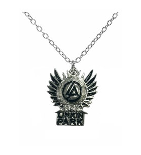 Linkin Park Grubu Kolye – 60 cm Gümüş Zincirli, Metal Müzik Aksesuarı (Unisex)