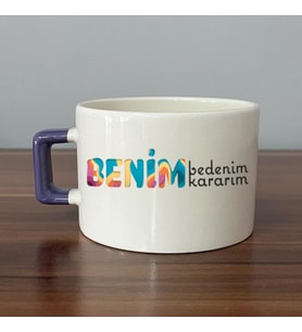 Benim Bedenim, Benim Kararım Baskılı Kadınlar Günü Mor Kulplu C Fincan