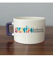 Benim Bedenim, Benim Kararım Baskılı Kadınlar Günü Mor Kulplu C Fincan