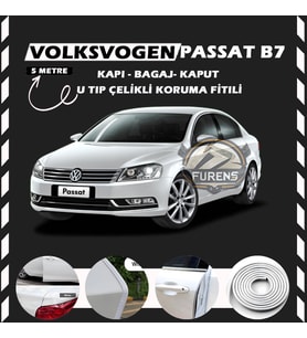 Volksvogen Passat B7 Oto Araç Kapı Koruma Fitili 5metre Parlak Beyaz Renk