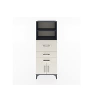 Hyperion Dolap 2 Raflı 3 Çekmeceli 2 Kapaklı 60x44x163 Antrasit-Aytaşı