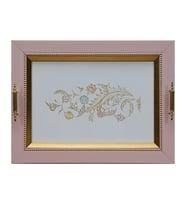 e38 EL İŞÇİLİĞİ SAZYOLU SULUBOYA TEPSİ 35x48  cm - 6222