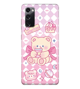 Samsung Galaxy S20 FE Uyumlu Happy Bear Tasarımlı Şeffaf Telefon Kılıfı