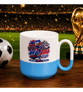 BK Gift Haiti Taraftar Temalı 2026 Dünya Kupası Tasarımlı Mavi Joyful Kupa Bardak