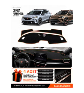 CUPRA FORMENTOR (2020-2026) Uyumlu Torpido Örtüsü Torpido Kılıfı - Siyah Kahverengi