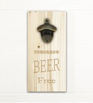 Duvar Tipi Şişe Açacağı Ahşap Bira Açacağı Tomorrow Beer Free Açacak