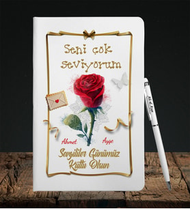 Sevgililer Gününe Özel Defter Kalem Seti 16