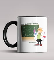 Kişiye Özel Fen Bilgisi Öğretmeni Tasarımlı Siyah Renk Kupa  (Siyah)