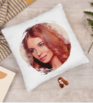 BK Gift Kişiye Özel Suluboya Beyaz Yastık, Suluboya Portresi, Arkadaşa Hediye, Sevgiliye Hediye, Ev Hediyesi-4