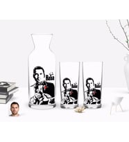 BK Gift Kişiye Özel Renkli Baskılı Godfather Baba Tasarımlı İkili Rakı Bardağı ve Karaf Hediye Seti-4 (Model 1)