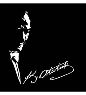 Atatürk Silüeti ve İmza stickeri