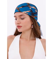 Gece Leoparı Model Fular Bandana Şal Estascarf 70x70 Cm
