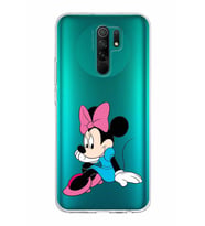 Xiaomi Redmi 9 Uyumlu Kapak Minnie Mouse Tasarımlı Şeffaf Silikon Kılıf