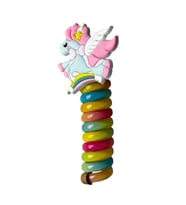 Caş Dekorasyon Mavi Renk Unicorn Figürlü Yaylı Spiral Toka