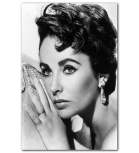 Cakatablo Elizabeth Taylor Küpe Siyah Beyaz Fotoğraf MDF Tablo