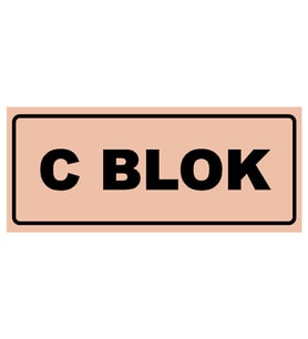 C BLOK YAZILI YÖNLENDİRME LEVHASI (Bakır)
