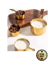 4'lü Gold Ölçü Kaşığı Seti, Ahşap Saplı, Şık ve Pratik Ölçü Kabı