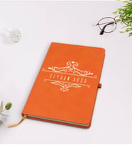 BK Gift Kişiye Özel İsimli Turuncu Termo Deri Defter Model 8