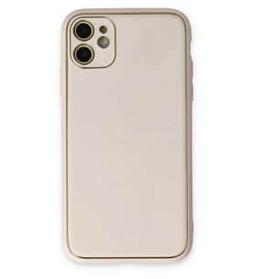 Pilelistore   iPhone 12 Kılıf Coco Deri Silikon Kapak - Beyaz