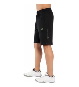 CROZWİSE 3183-10 Siyah Astarsız Drops Kumaş Erkek Spor  Şort