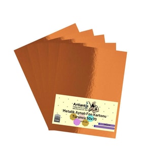 Turuncu 50x70 Metalik Aynalı Fon Kartonu 5 Adet 1 Paket Artlantis Aynalı Metalik Fon Kartonu