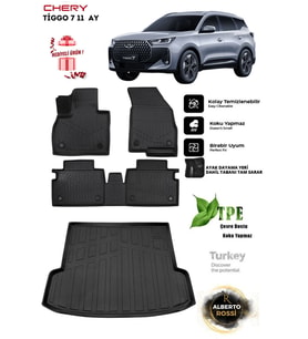 Chery Yeni Tiggo 7 2026/11 Ay Araca Özel 3D Paspas Ve 3D Bagaj Havuzu