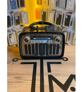 Nostaljik Retro Radyo Bluetooth FM AM SW USB TF Kart Destekli Taşınabilir Hoparlör (Bakır)