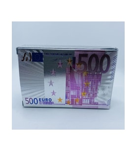 500 Euro Desenli Gümüş İskambil Kartları