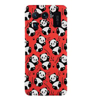 Xiaomi Mi11 Ultra Uyumlu Lansman Kılıf Panda Tasarımlı İçi Kadife Kapak-Kırmızı (Şeffaf)