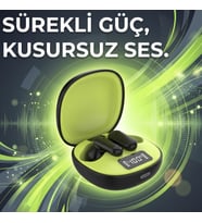 Gerçek Kablosuz TWS Kulak İçi Kulaklık, ANC ve ENC Derin Gürültü Önleyici, LED Pil Göstergeli, 240 Saat Uzun Pil Ömrü