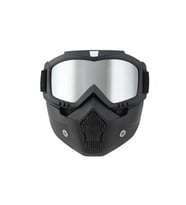 Cross Motosiklet Bisiklet Gözlüğü Açık Kask Maskesi Süngerli Bant Lastikli Jet Maske Ayna Cam