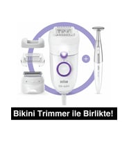 Braun Silk-épil 5 5825 3'ü 1 Arada Kablolu Kuru Kullanım Epilatör Taşıma Çantası, 3 Ek Ataşman + Bikini Trimmer