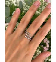 Üç Sıra Taşlı Silver Yüzük