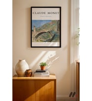 Claude Monet Dolceacqua Köprüsü, Siyah Çerçeveli Duvar Tablosu - Sanatsever Hediyesi