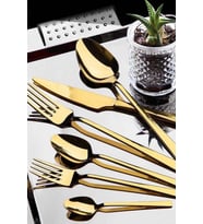 36 Parça Titanyum Gold Çatal Kaşık Bıçak Takımı, 6 Kişilik
