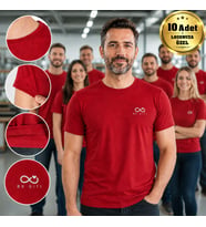 Logonuza Özel 10 Adet Premium Bordo Tişört - Pamuk Unisex Kurumsal Personel Tişörtü