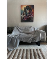 Sofline Kadife Şönil Koltuk Örtüsü, Kaymaz Kanepe Örtüsü, Koltuk Şalı (180 x 220cm) (Gri)