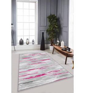 Fuşya Sade Desensiz Kaymaz Tabanlı Dekoratif Halı TA01 - 100 x 160 cm