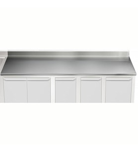 Electrolux Professional Üst Tabla, Sırtlı, 3000 Mm, 1,5 Mm Kalınlıkta Üst Tabla 18 Mm Kalınlığında Ses Sönümlendirici Malzeme Ve Ayrıca 2 Paslanmaz Kayıtla Güçlendirilmiştir - Modular Line TPLA30A