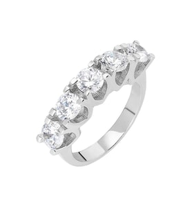 Starlight Diamond Pırlanta Montür U Tasarım 925 Ayar Gümüş Bayan Beştaş Yüzük