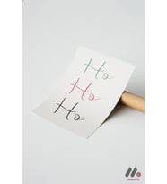 Ho Ho Ho Yılbaşı Tipografi, Çerçevesiz Yüksek Kalite Duvar Afişi - Hediyelik