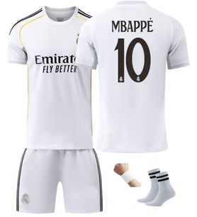 kylian mbappé 2025-2026 Yeni Sezon 10 Numara Beyaz Reeal Maadrid Çocuk Forma Takımı 4 Parça