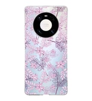 Huawei Mate 40 Pro Uyumlu Kapak Floral Pudra Tasarımlı Şeffaf Silikon Kılıf